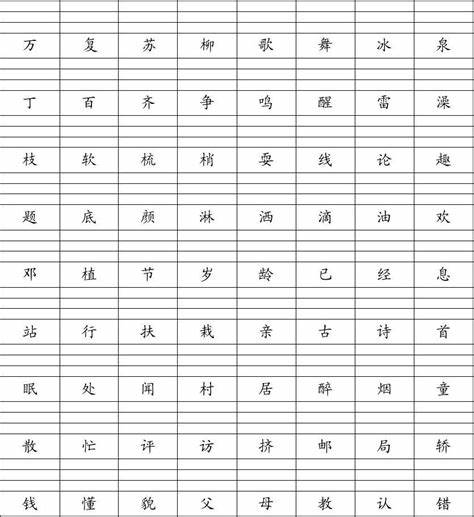 二年级上册生字表最新发布及其重要性解析